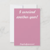 乳癌の生存者のための休日カード サンキューカード (裏面)