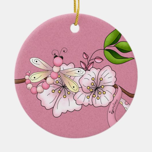 乳癌の生存者のオーナメント セラミックオーナメント (正面)