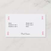 乳癌の生存者のプロフィールカード 名刺 (裏面)