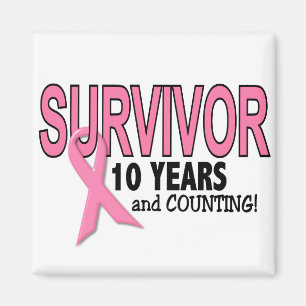 乳癌の生存者10の年及びカウント マグネット