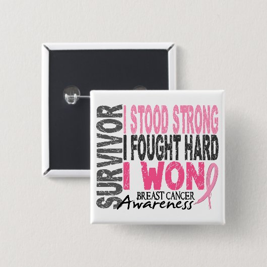 乳癌の生存者4 缶バッジ (正面&裏面)