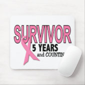 乳癌の生存者5つの年及びカウント マウスパッド (マウス)