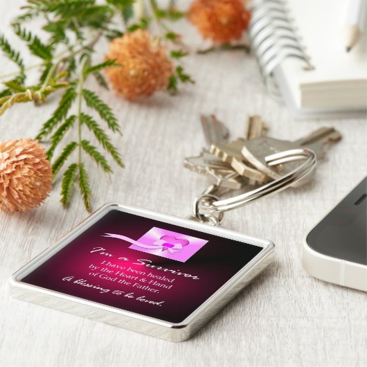 乳癌の生存者 キーホルダー (側面)