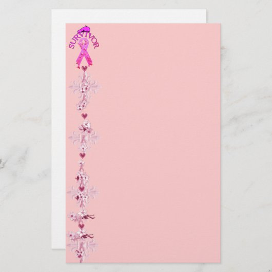 乳癌の生存者 便箋 (正面/裏面)