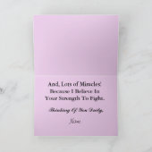 乳癌の祈るピンクのリボンの天使カード カード (内部)