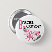 乳癌の蝶3.1 缶バッジ (正面&裏面)