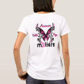 乳癌の蝶7 Tシャツ (裏面)