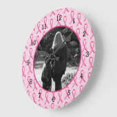 乳癌の記念物を個人化して下さい ラージ壁時計 (傾斜)