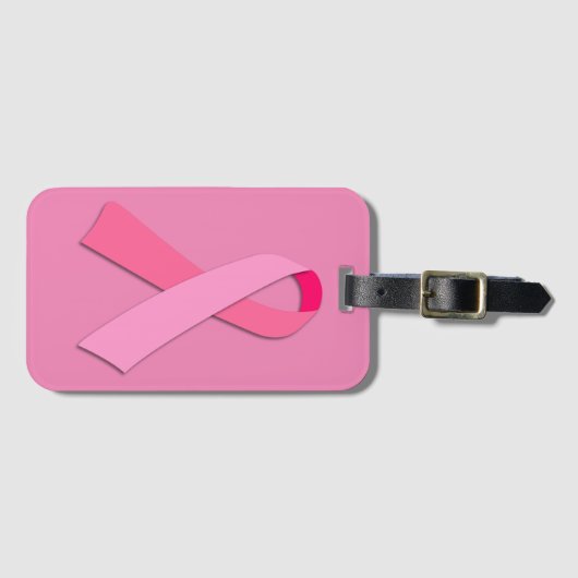 乳癌の認識度のためのピンクのリボン ラゲッジタグ (正面横)