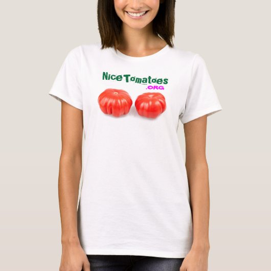 乳癌の認識度のための素晴らしいトマトのTシャツ Tシャツ (正面)