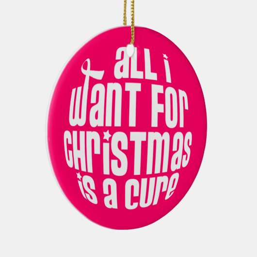 乳癌の認識度のオーナメント セラミックオーナメント (右)