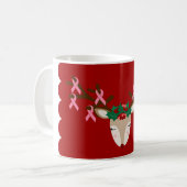 乳癌の認識度のクリスマスのマグ コーヒーマグカップ (正面左)