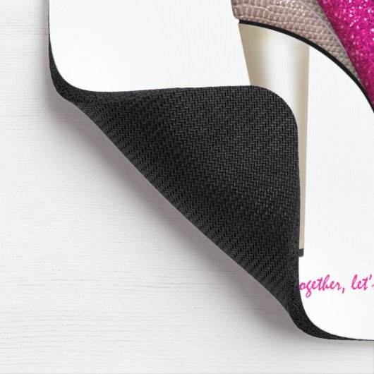 乳癌の認識度のグリッターの真珠ポンプ マウスパッド (コーナー)