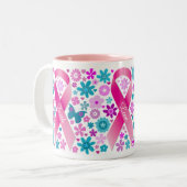 乳癌の認識度のコーヒー・マグ ツートーンマグカップ (正面左)