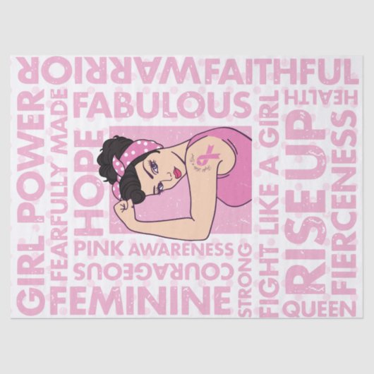 乳癌の認識度のティッシュペーパー 薄葉紙 (正面)