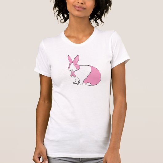乳癌の認識度のバニー Tシャツ (正面)
