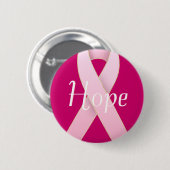 乳癌の認識度のピンクのリボンのデザイン 缶バッジ (正面&裏面)