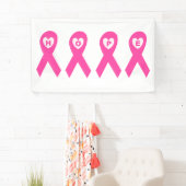 乳癌の認識度のピンクのリボンの希望 横断幕 (インサイチュ)