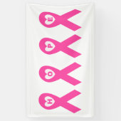 乳癌の認識度のピンクのリボンの希望 横断幕 (縦)