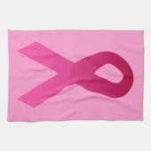 乳癌の認識度のピンクのリボン キッチンタオル (横)