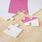 乳癌の認識度のピンクのリボン ジグソーパズル (側面)