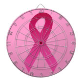 乳癌の認識度のピンクのリボン ダーツボード (正面)