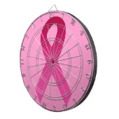 乳癌の認識度のピンクのリボン ダーツボード (正面右)