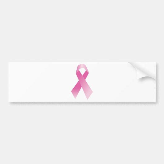乳癌の認識度のピンクのリボン バンパーステッカー (正面)