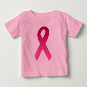 乳癌の認識度のピンクのリボン ベビーTシャツ