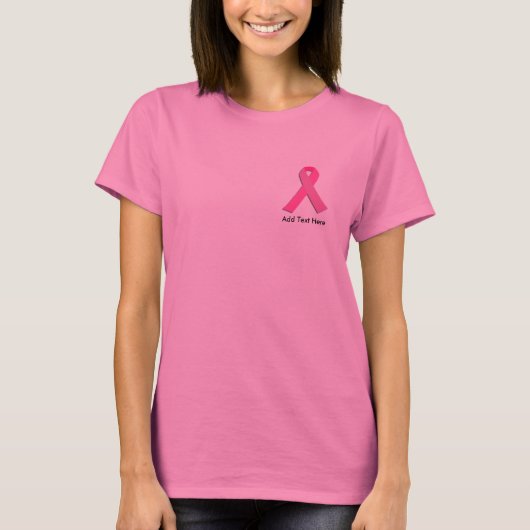 乳癌の認識度のピンクのリボン Tシャツ (正面)