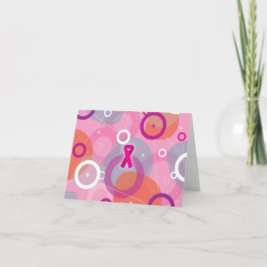 乳癌の認識度のメッセージカード サンキューカード (正面)