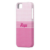 乳癌の認識度のリボンのiphoneの場合 Case-Mate iPhoneケース (裏面左)