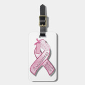 乳癌の認識度のリボン ラゲッジタグ (正面縦)