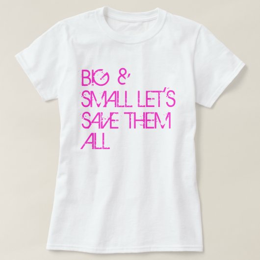 乳癌の認識度のワイシャツ: 大きく及び小さい… Tシャツ (デザイン正面)