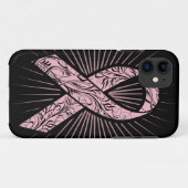 乳癌の認識度の様式化されたリボンの箱 Case-Mate iPhoneケース (裏面(横))