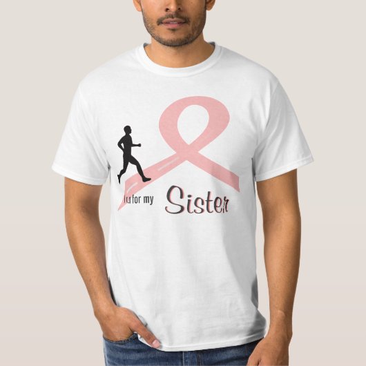 乳癌の認識度の男性のランナーのワイシャツ Tシャツ (正面)