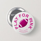 乳癌の認識度ボタンのためのフットボール演劇 缶バッジ (正面&裏面)