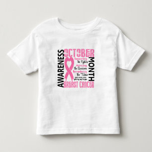 乳癌の認識度月のハート1.5 トドラーTシャツ