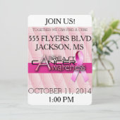 乳癌の認識度月-ピンク 招待状 (スタンド正面)