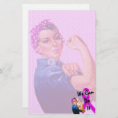 乳癌の認識度月、Rosieリベッター 便箋 (正面/裏面)