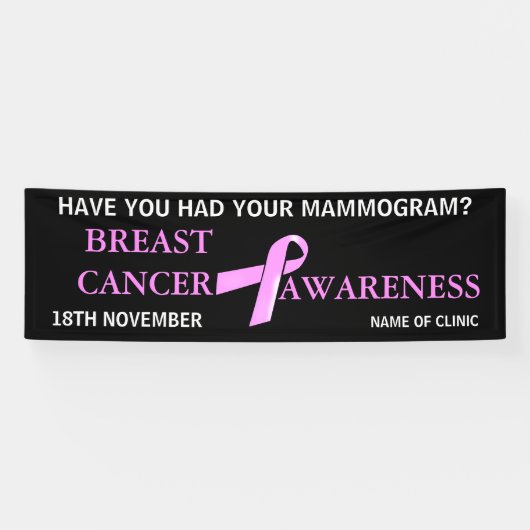 乳癌の認識度|は個人化なります 横断幕 (横)