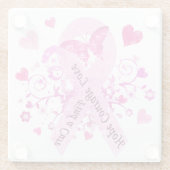 乳癌の認識度 ガラスコースター (裏面)