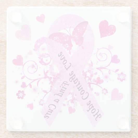 乳癌の認識度 ガラスコースター (裏面)