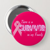 乳癌の認識度-生存者ボタン 缶バッジ (正面&裏面)