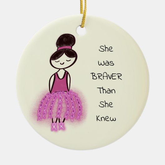 乳癌の隆起カスタマイズ可能なクリスマス セラミックオーナメント (正面)