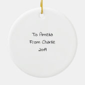 乳癌の隆起カスタマイズ可能なクリスマス セラミックオーナメント (裏面)