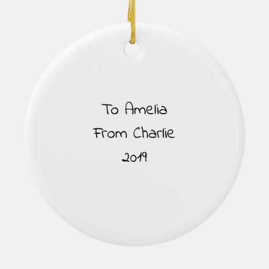 乳癌の隆起カスタマイズ可能なクリスマス セラミックオーナメント (裏面)