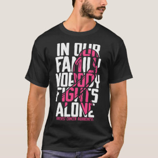 乳癌はピンク家族乳癌Awをサポート Tシャツ