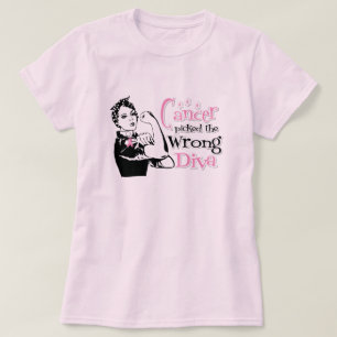 乳癌は間違った花型女性歌手を選びました Tシャツ