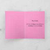 乳癌を経験するのを聞くこと残念 カード (内部)